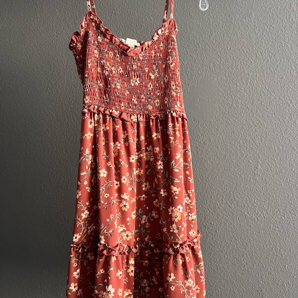 Floral Red Kids Dress